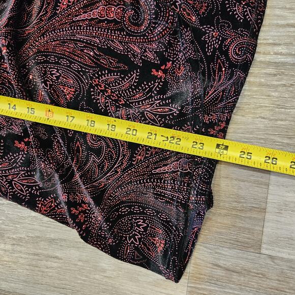 Vtg Notations Velvet Surplus Top Womens XL Black Red Whimsigoth Grunge Y2K Boho - Picture 8 of 8